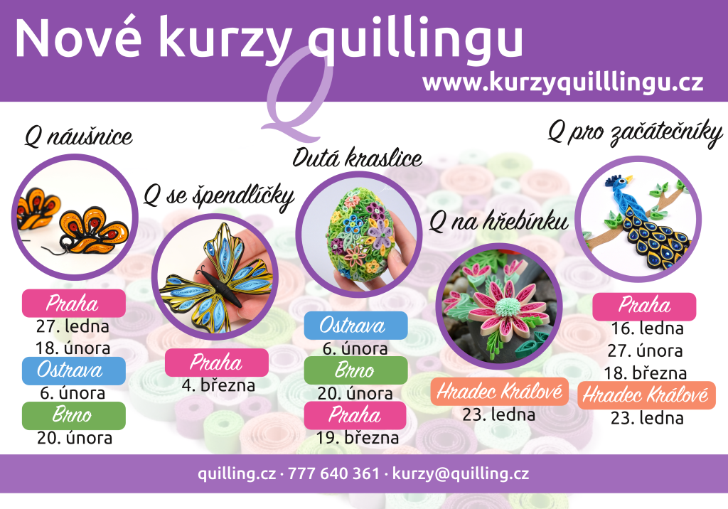 Kurzy výtvarné techniky quilling v Praze, Brně, Hradci Králové a ostravě.